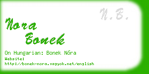 nora bonek business card